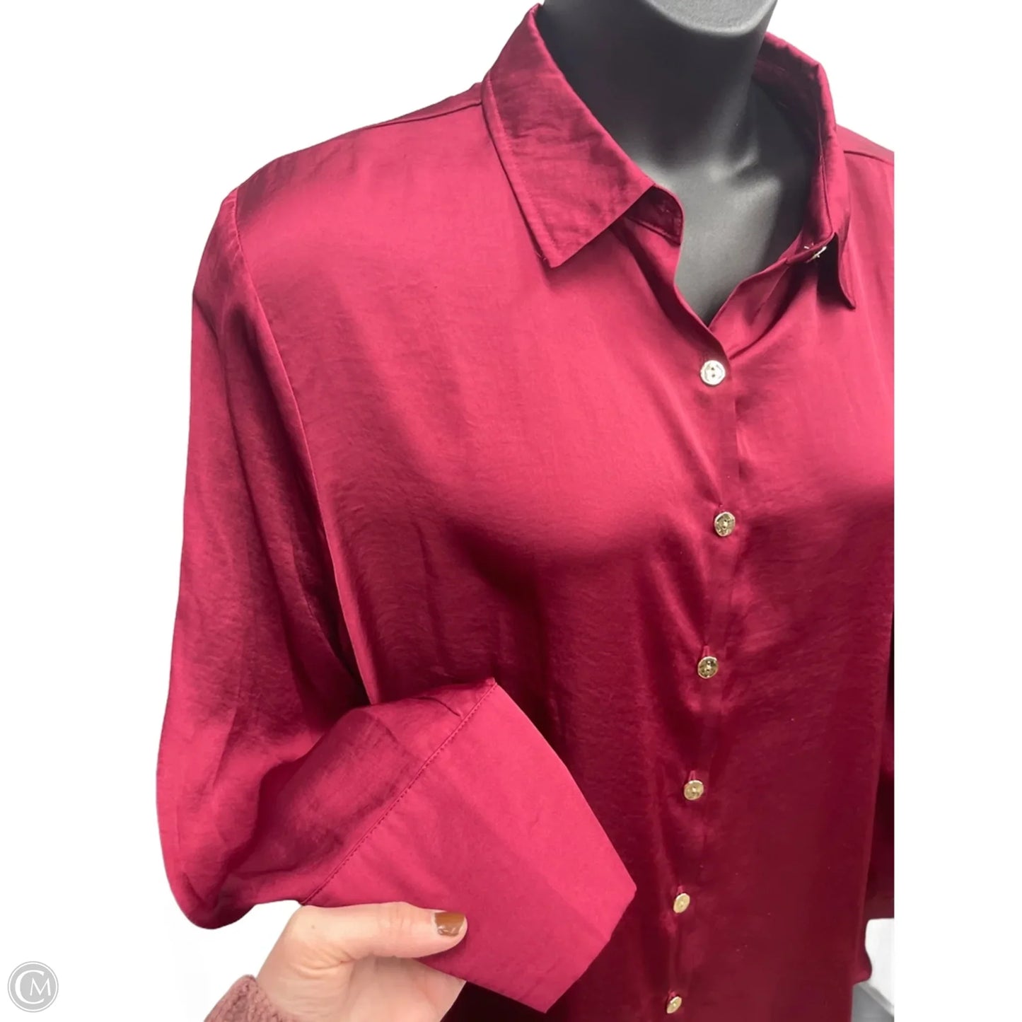 Top Long Sleeve By Cato In Red, Size: 1x