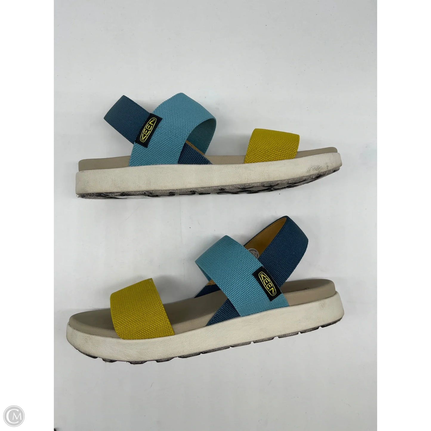 Sandals Flats By Keen In Blue & Yellow, Size: 8.5