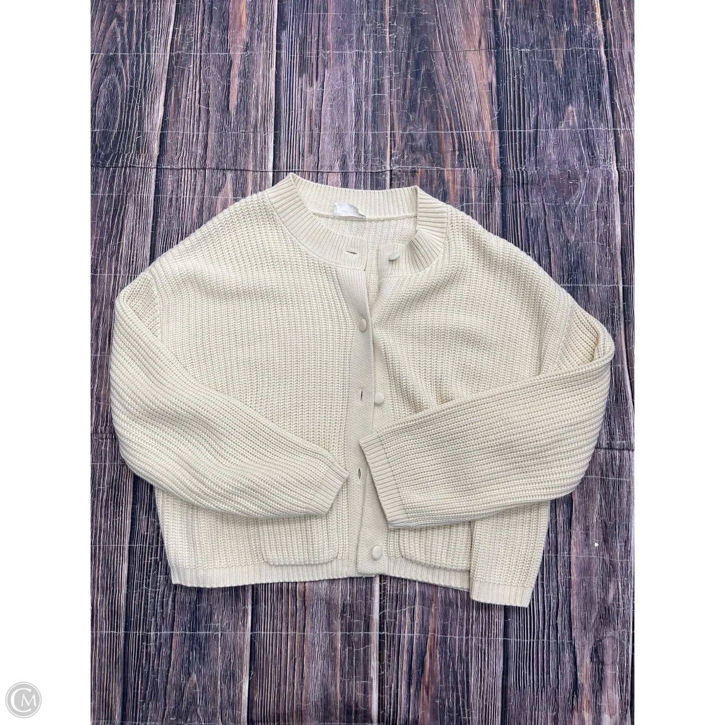 Sweater Cardigan By Clothes Mentor In Cream, Size: 3x