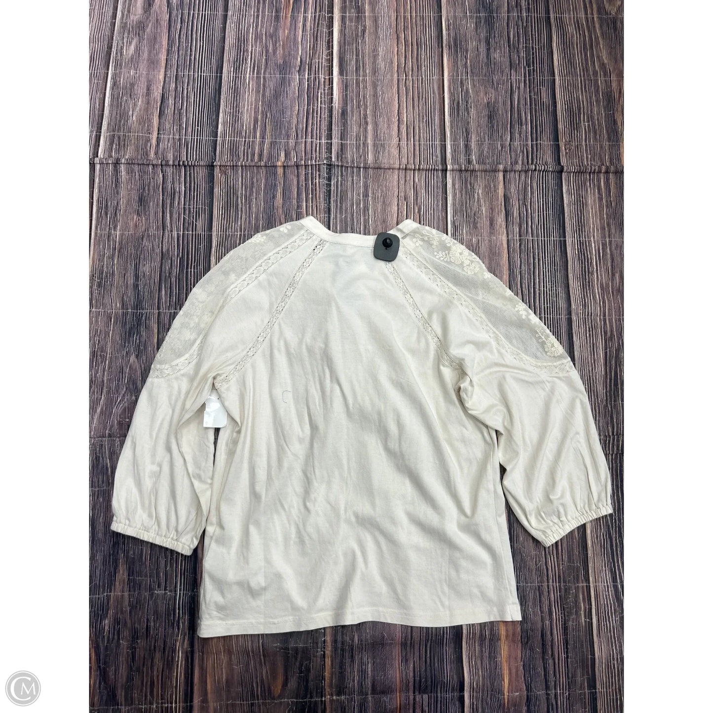 Top Long Sleeve By Lauren By Ralph Lauren In Cream, Size: S