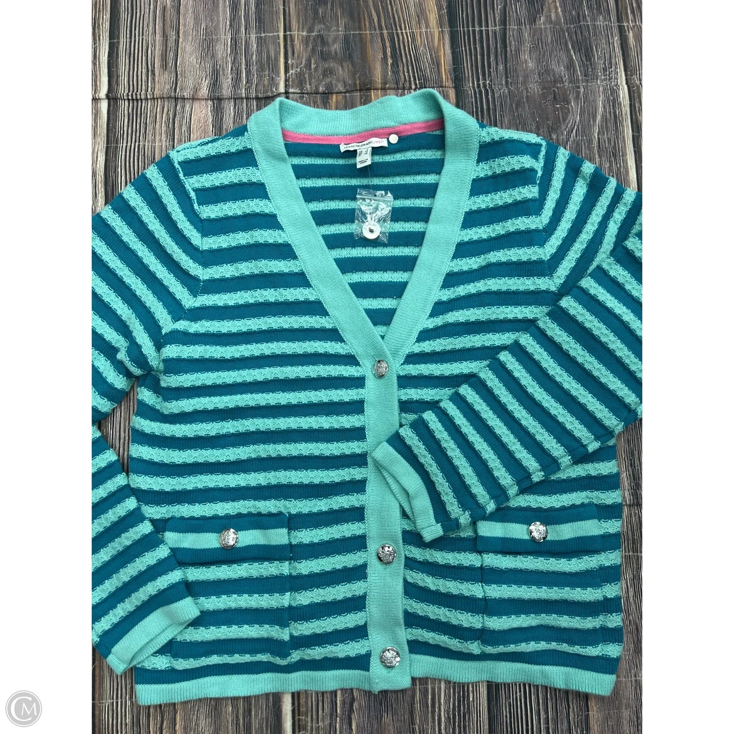 Sweater Cardigan By Isaac Mizrahi Live Qvc In Blue, Size: L