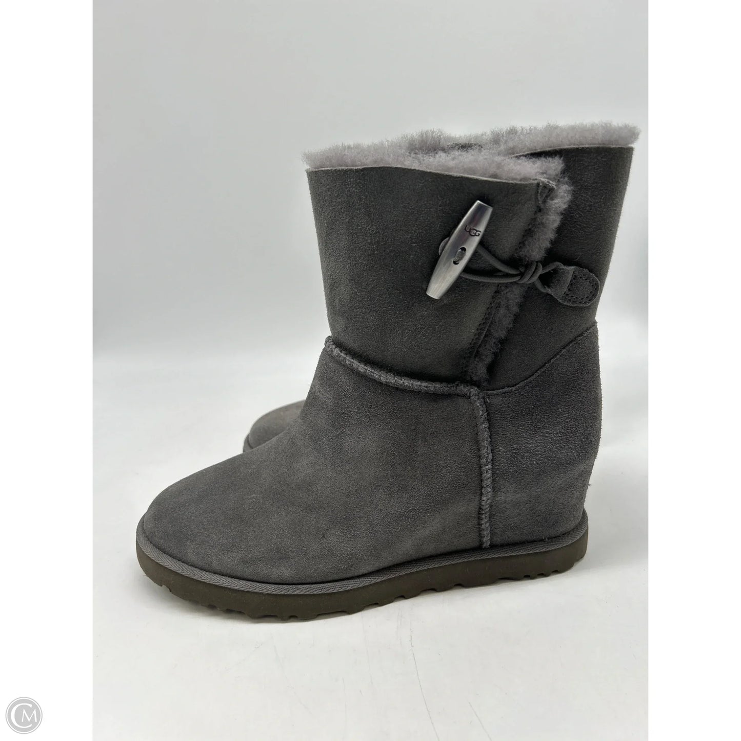 Boots Designer By Ugg In Grey, Size: 7.5