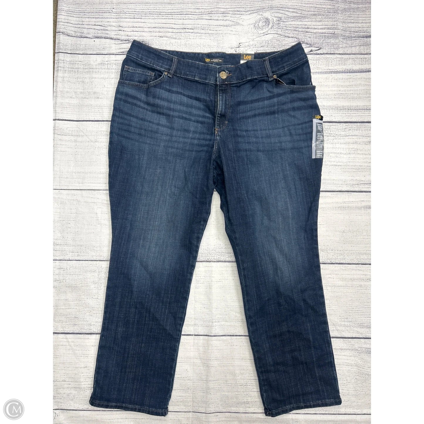 Jeans Straight By Lee In Blue Denim, Size: 20