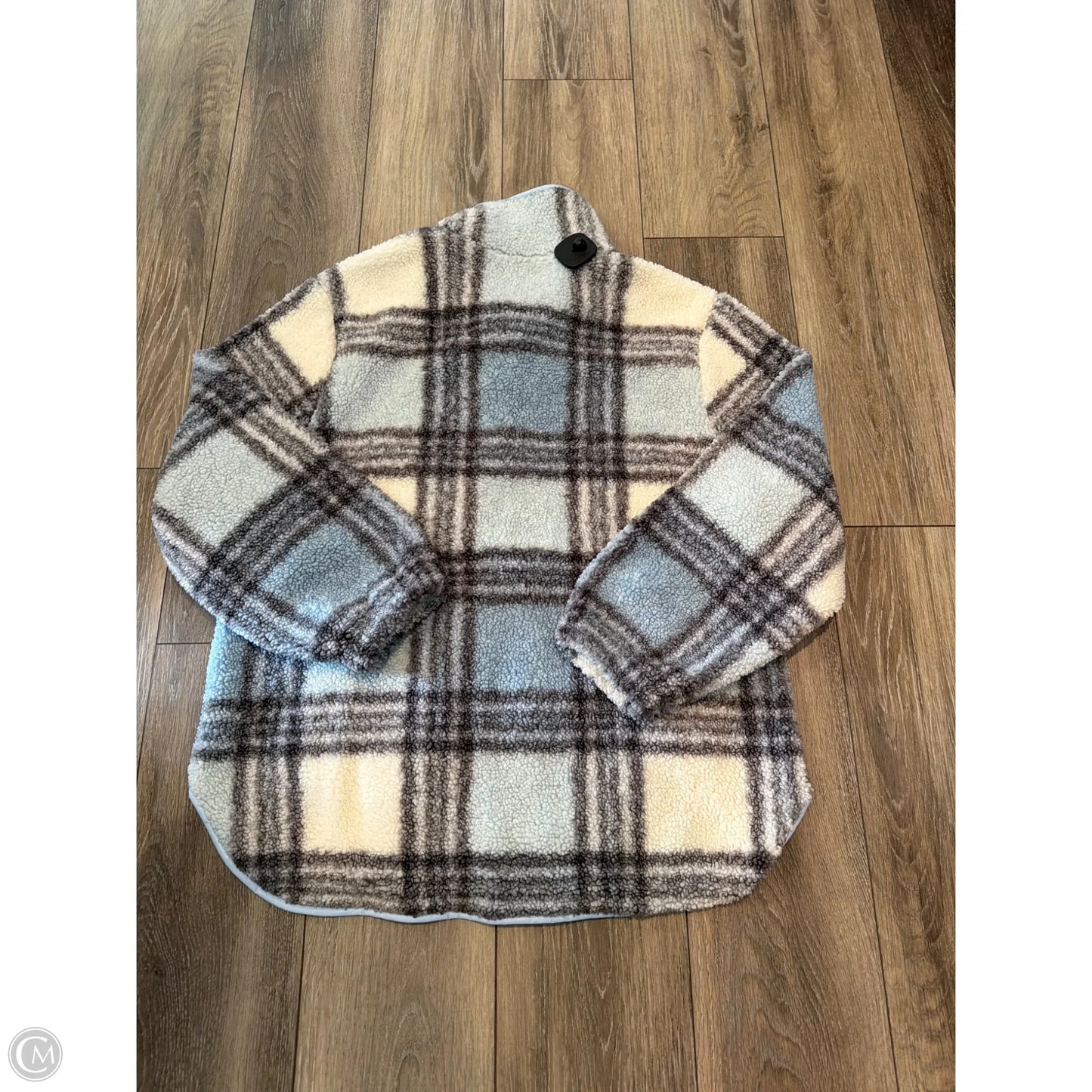 Sweatshirt Collar By Te Verde In Plaid Pattern, Size: Xl