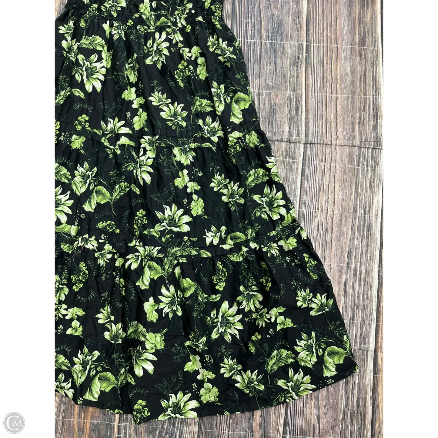 Dress Casual Maxi By Anthropologie In Black & Green, Size: Xl