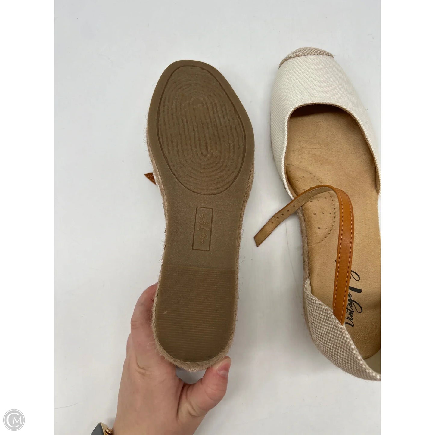 Shoes Heels Wedge By Clothes Mentor In White, Size: 8.5