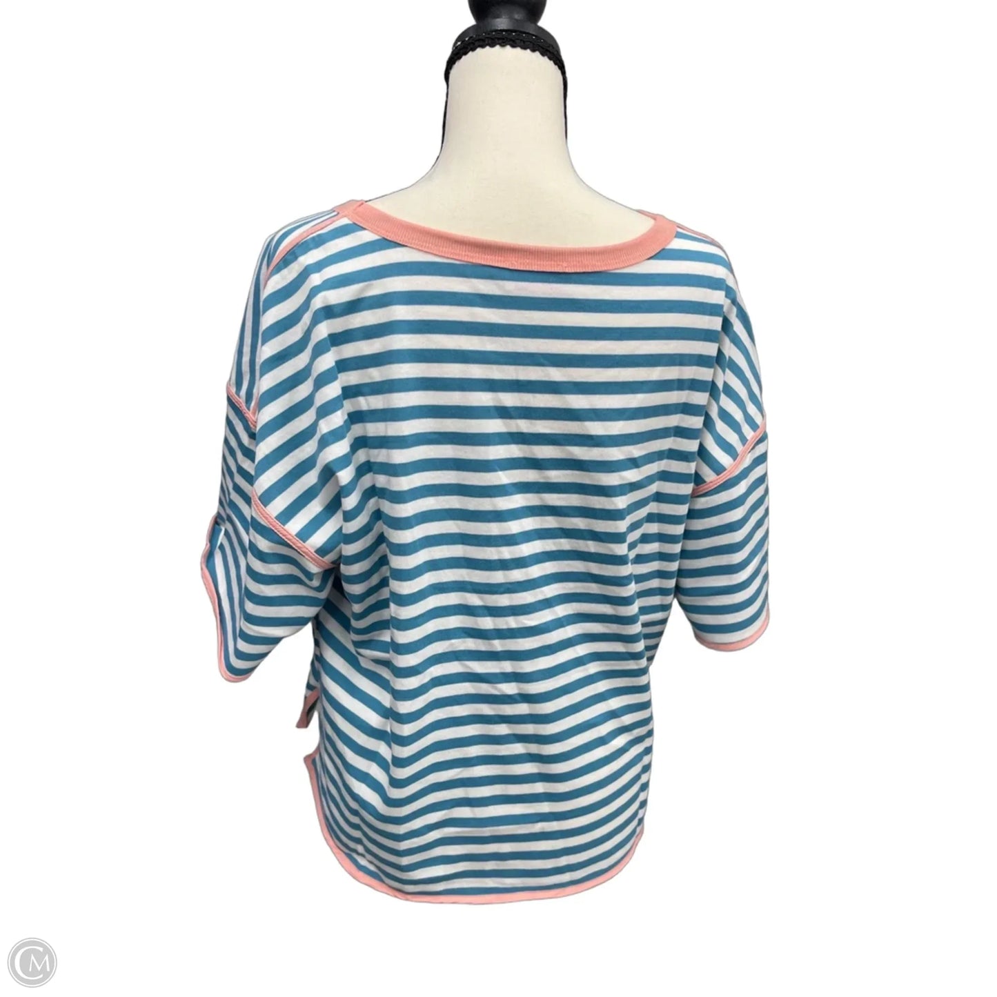 Top Short Sleeve By Pink Lily In Striped Pattern, Size: Xl