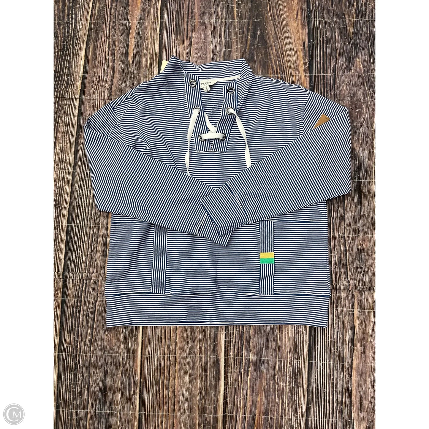 Sweatshirt Collar By Clothes Mentor In Striped Pattern, Size: M