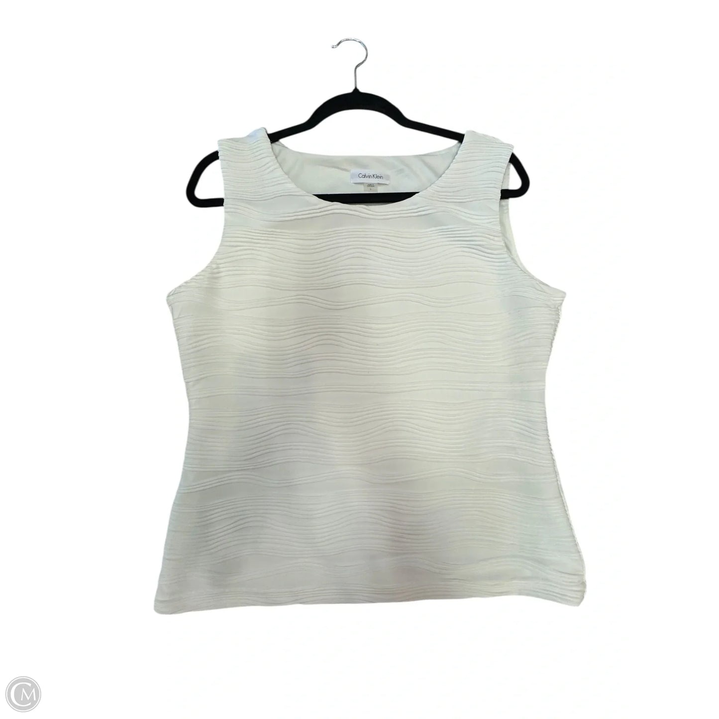 Blouse Sleeveless By Calvin Klein In White, Size: L