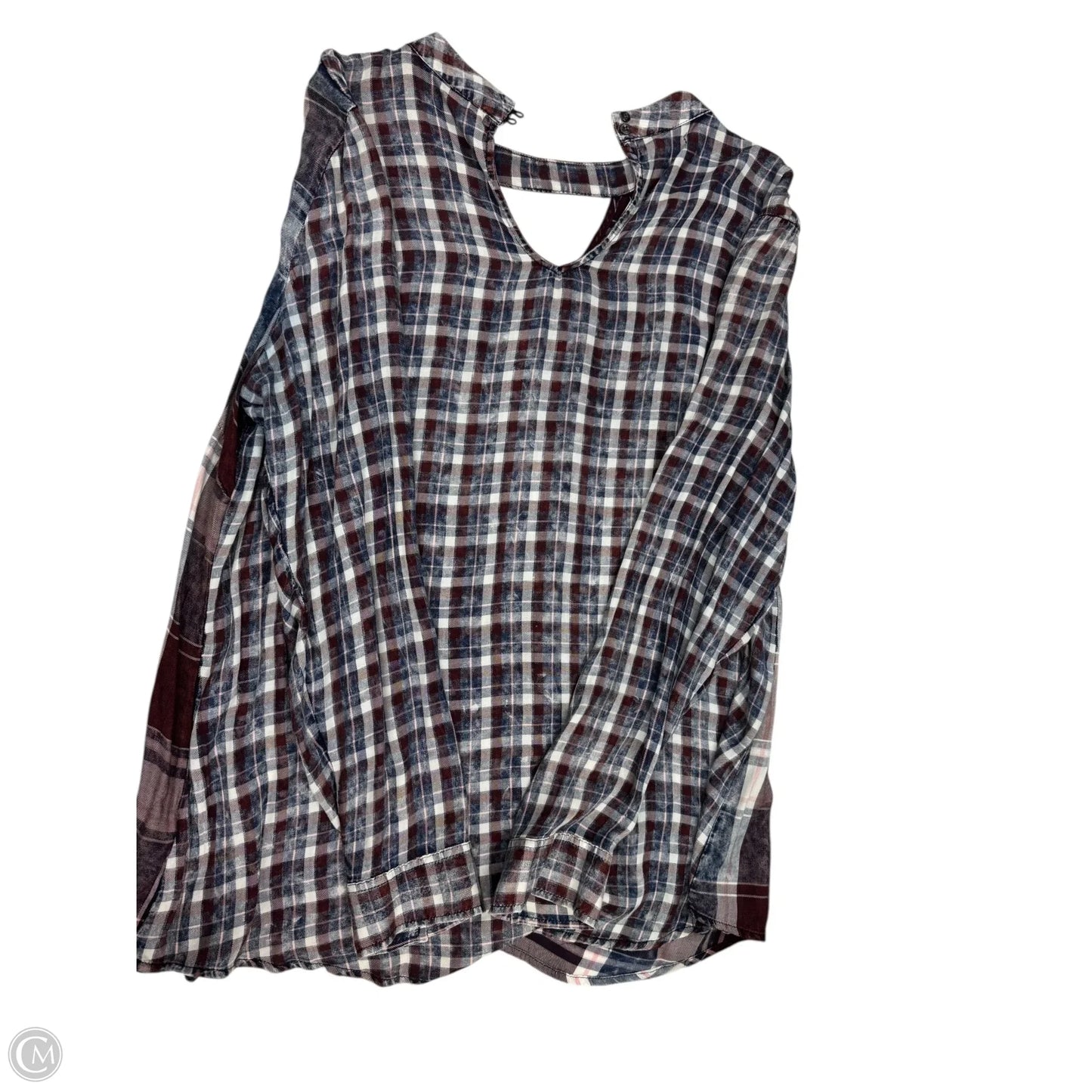 Blouse Long Sleeve By Maurices In Blue & Red, Size: Xl