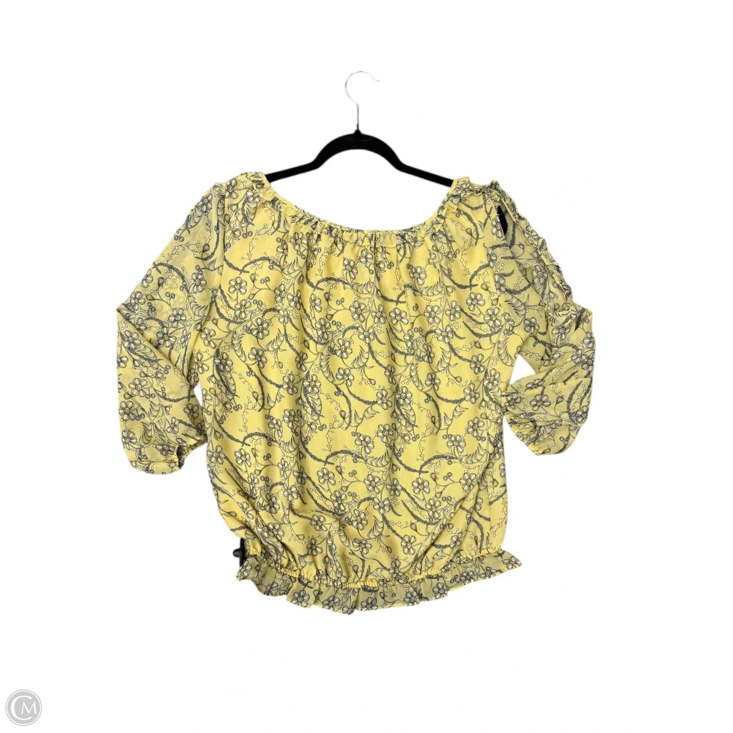 Blouse 3/4 Sleeve By Max Studio In Yellow, Size: L