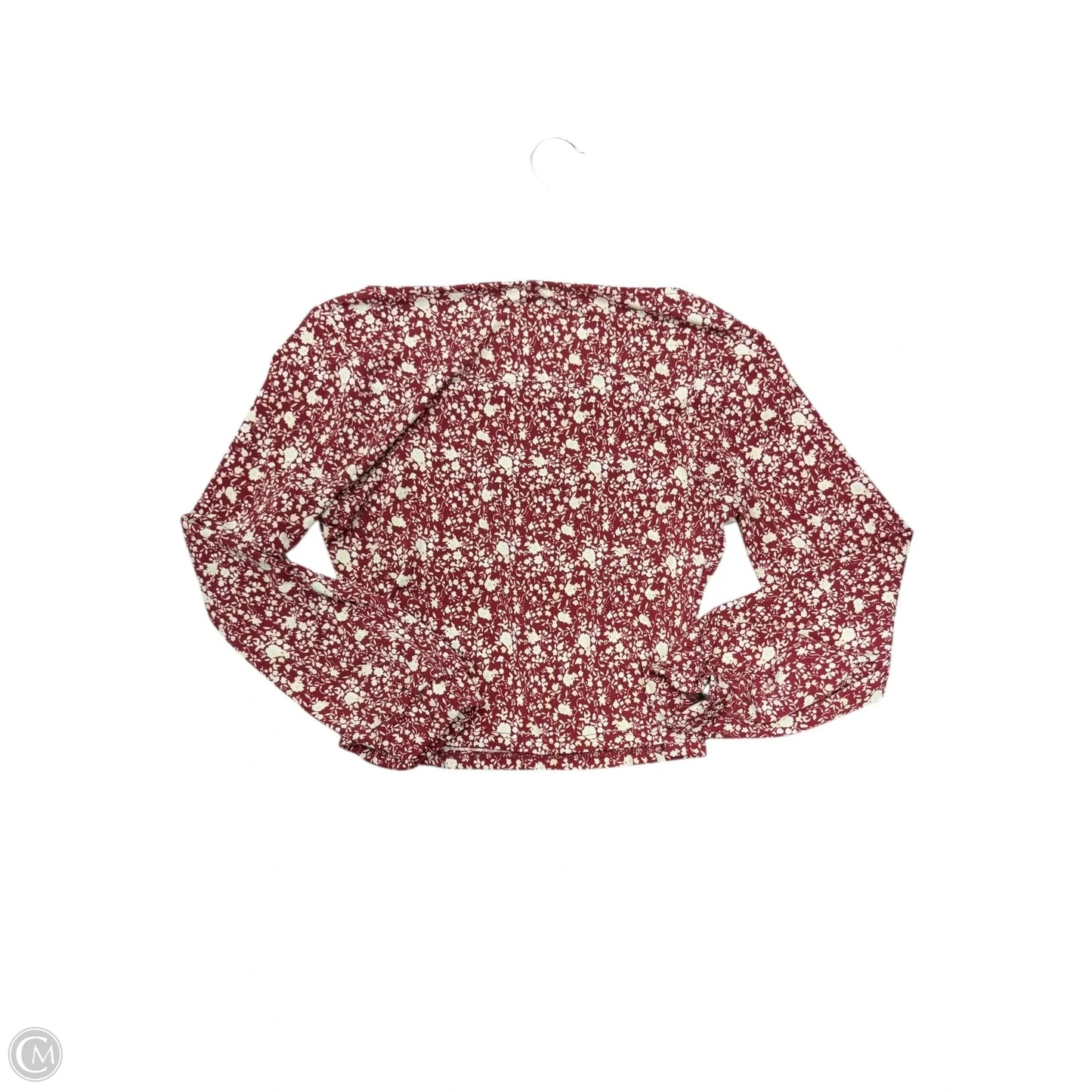 Top Long Sleeve By Lush In Red & White, Size: M