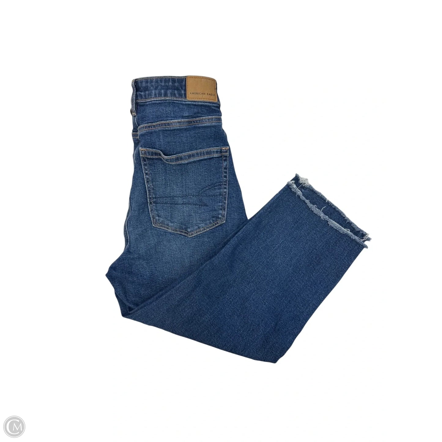 Jeans Straight By American Eagle In Blue Denim, Size: 4