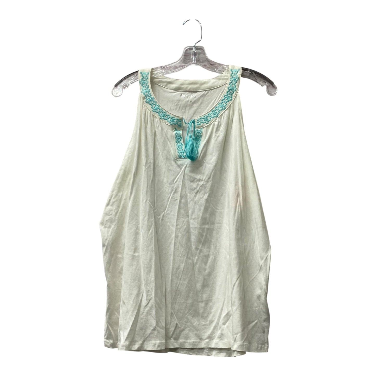 Top Sleeveless By Stylus In White, Size:Xl