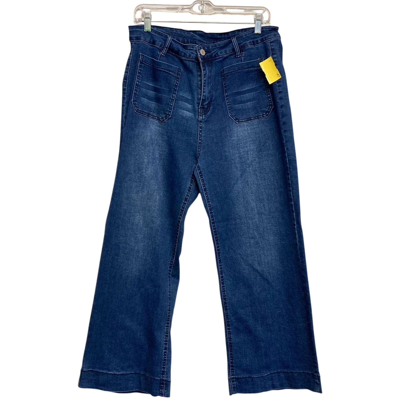 Jeans Wide Leg By Kunmi In Blue Denim, Size:14