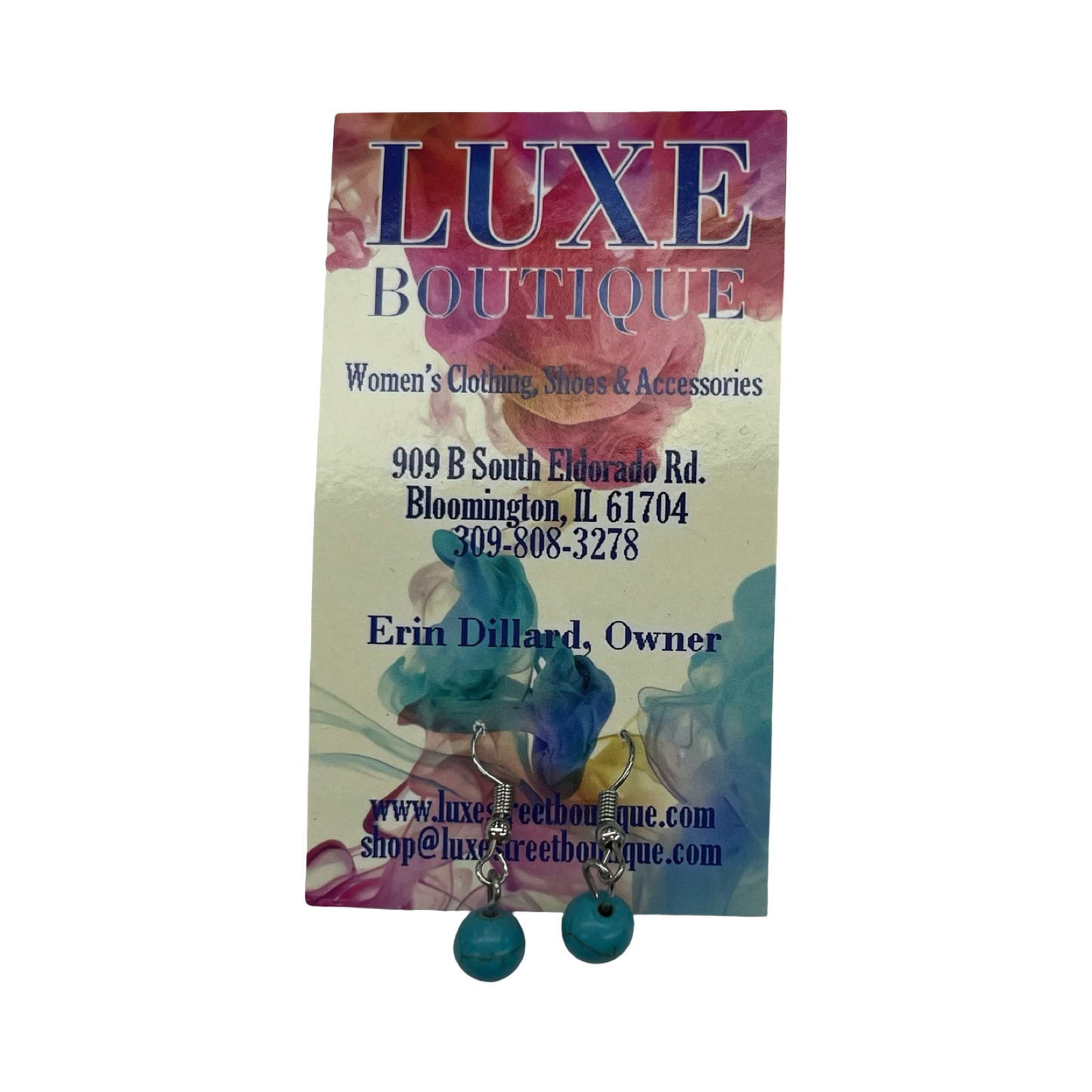 Earrings Dangle/Drop By Luxe In Blue & Silver
