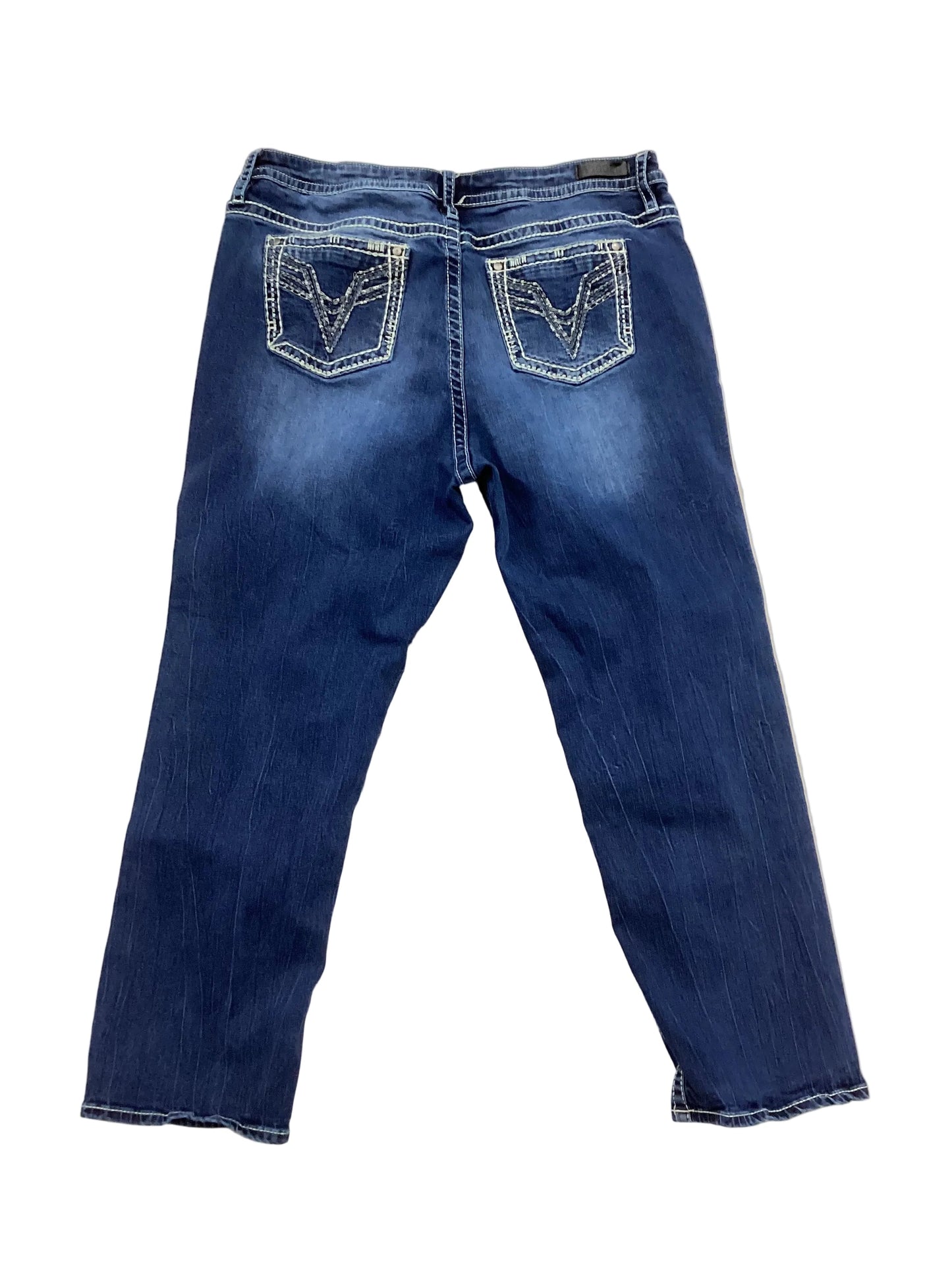 Jeans Boot Cut By Vigoss In Blue Denim, Size:20