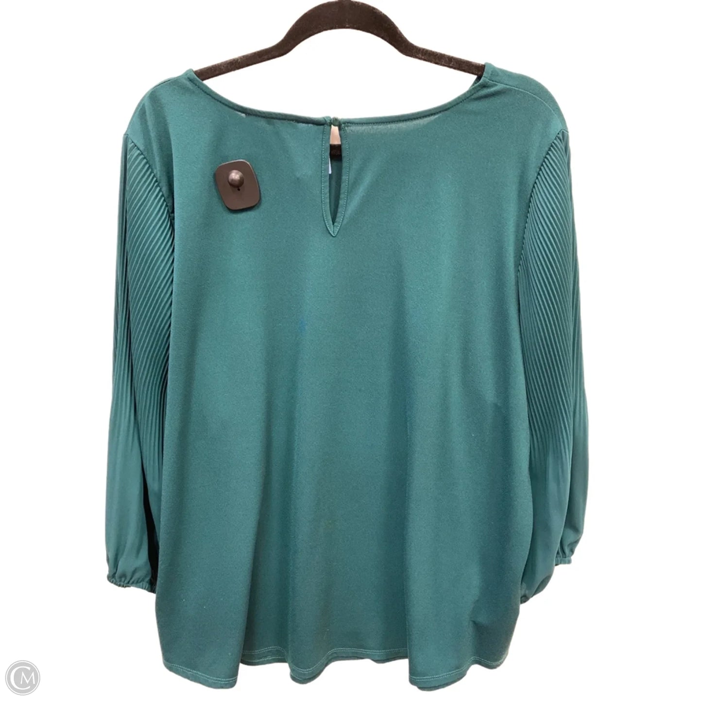 Blouse Long Sleeve By Adrianna Papell In Green, Size: 2x