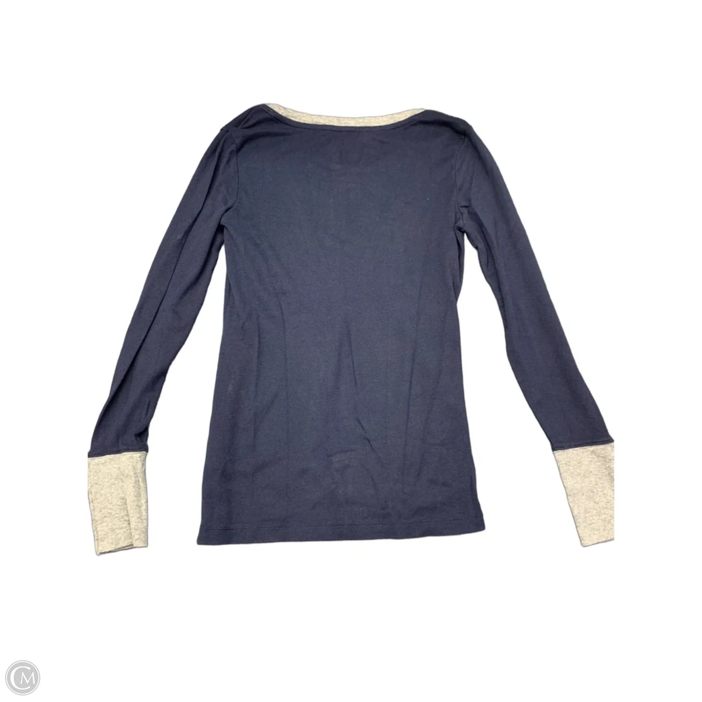 Top Long Sleeve Basic By Gap In Navy, Size: M