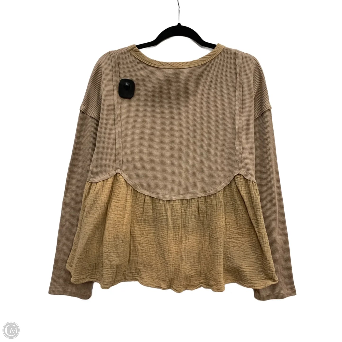 Top Long Sleeve By Andree By Unit In Brown, Size: L