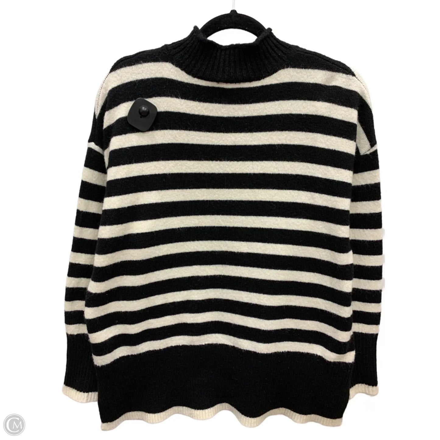 Sweater By Jones New York In Striped Pattern, Size: M