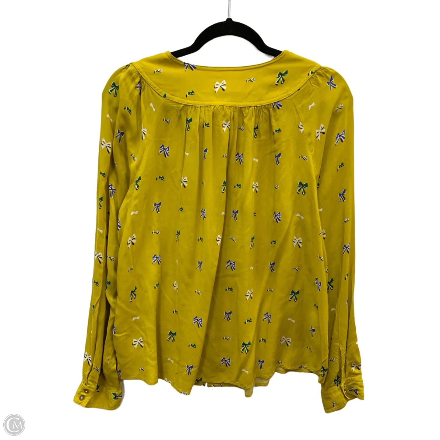 Blouse Long Sleeve By Anthropologie In Yellow, Size: 12