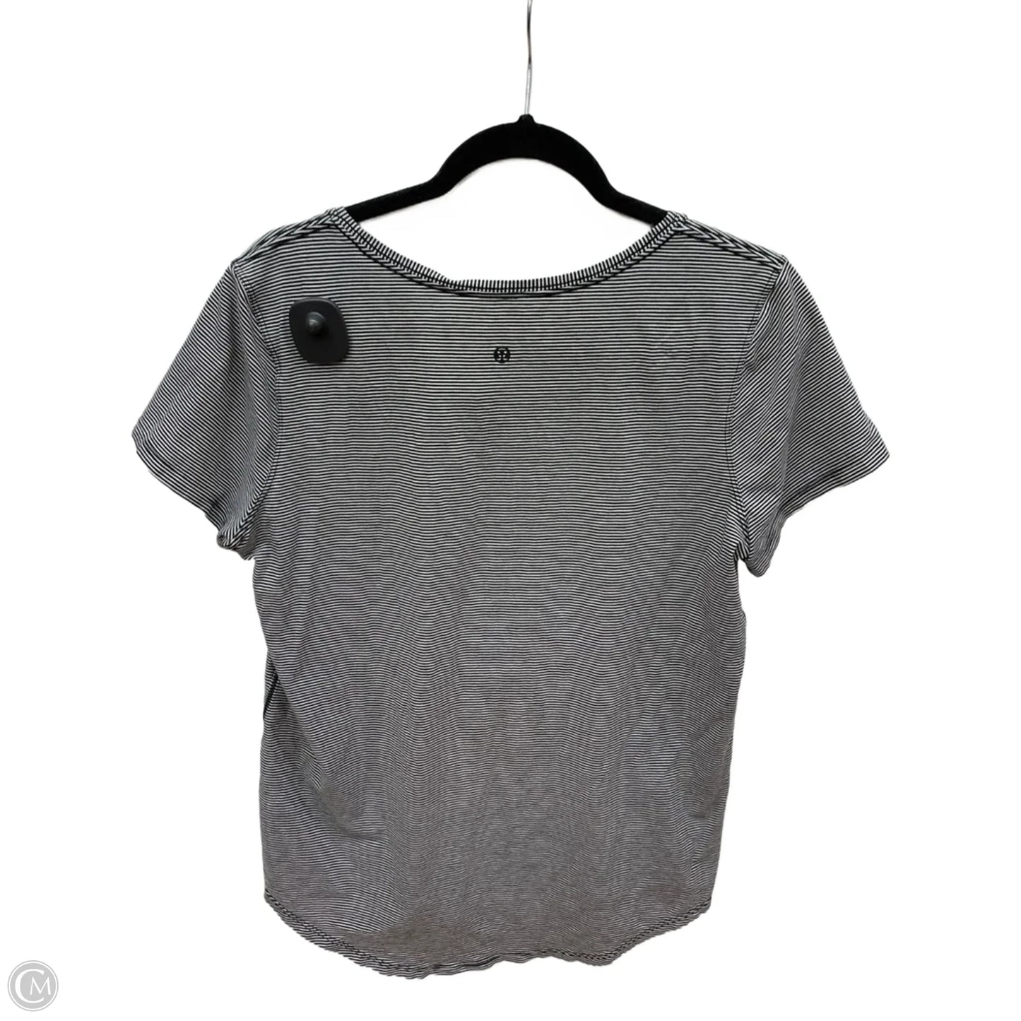 Athletic Top Short Sleeve By Lululemon In Striped Pattern, Size: L