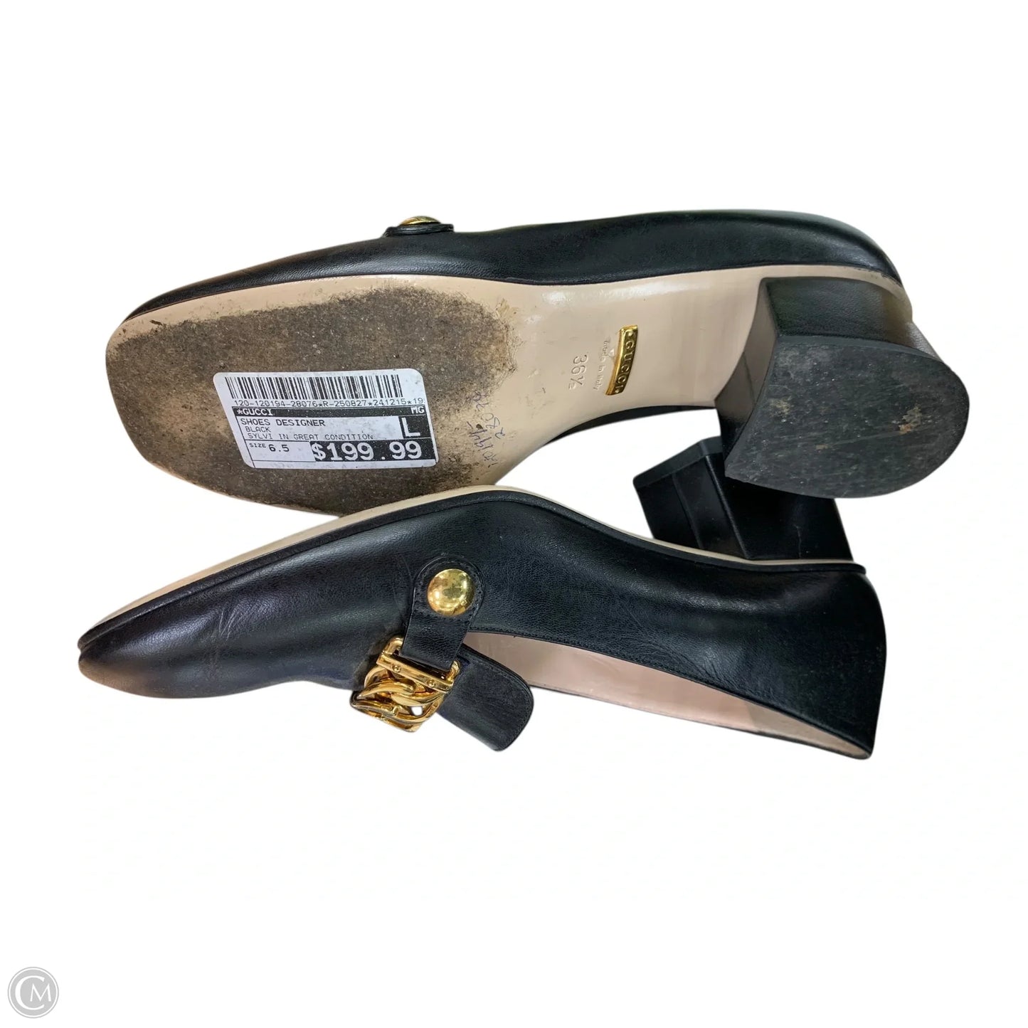 Shoes Designer By Gucci In Black, Size: 6.5