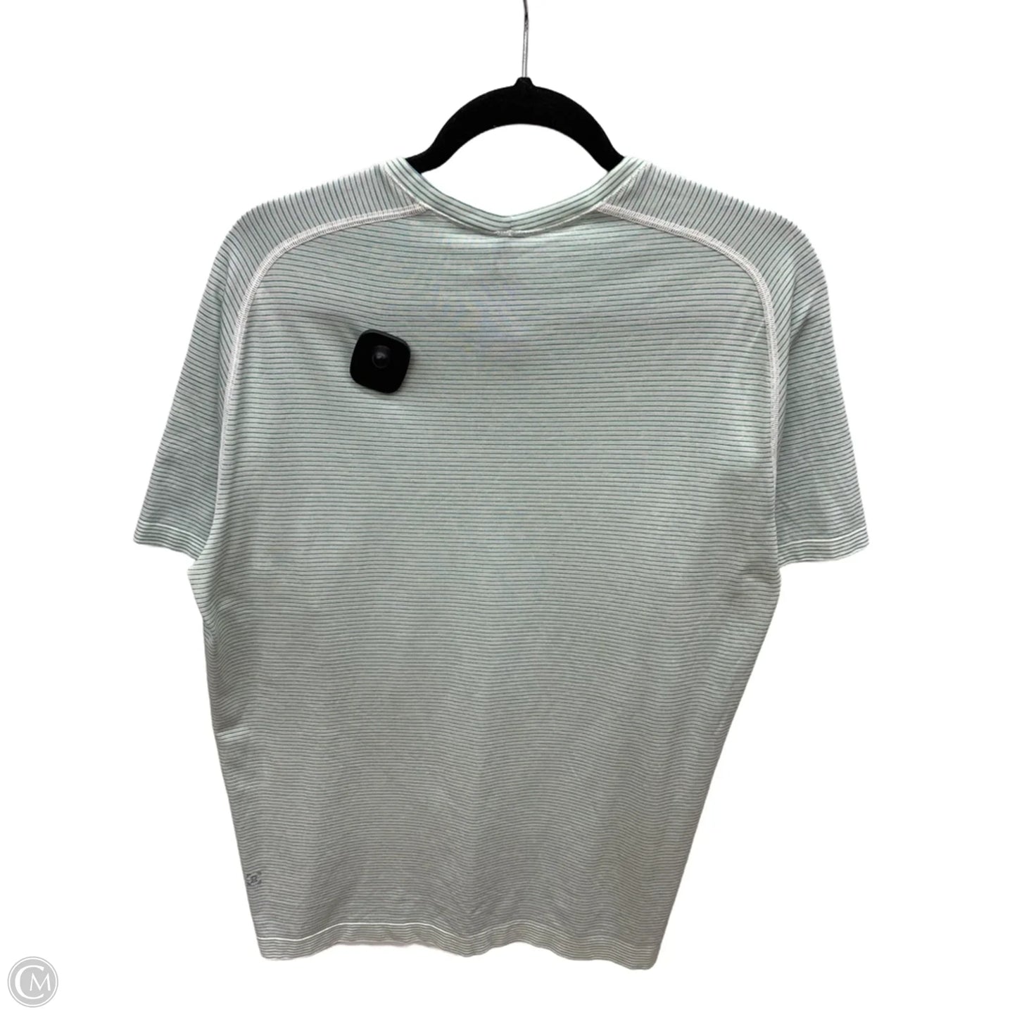 Athletic Top Short Sleeve By Lululemon In Striped Pattern, Size: L