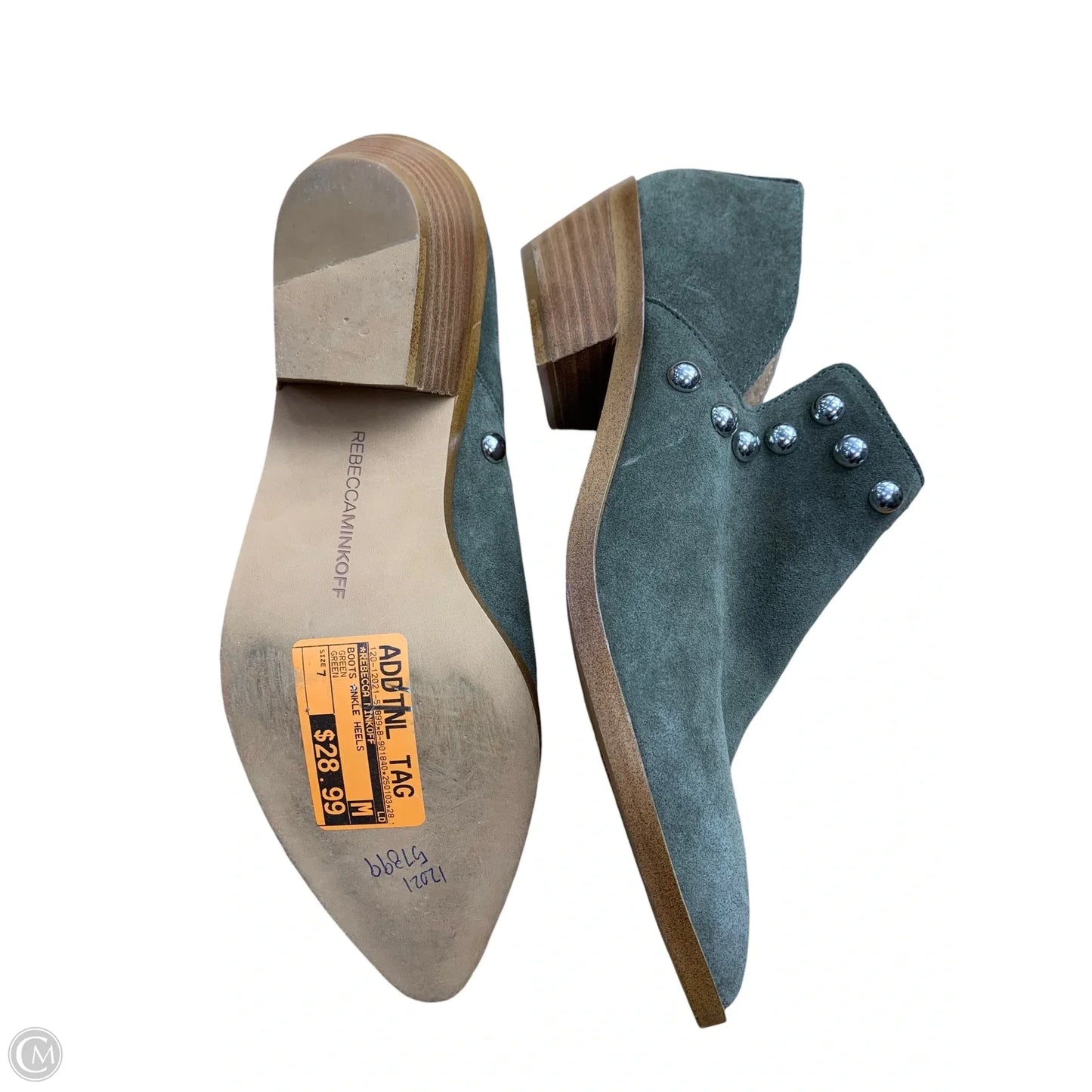 Boots Ankle Heels By Rebecca Minkoff In Green, Size: 7