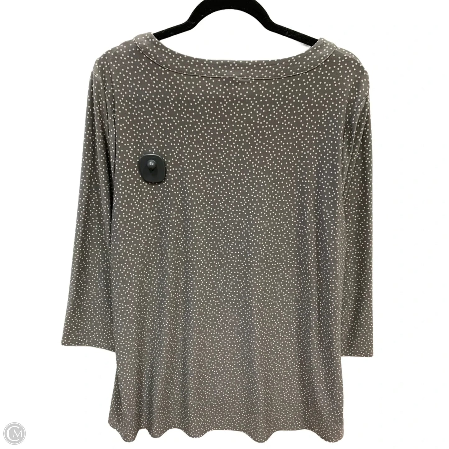 Top Long Sleeve By Anne Klein In Grey & White, Size: Xl