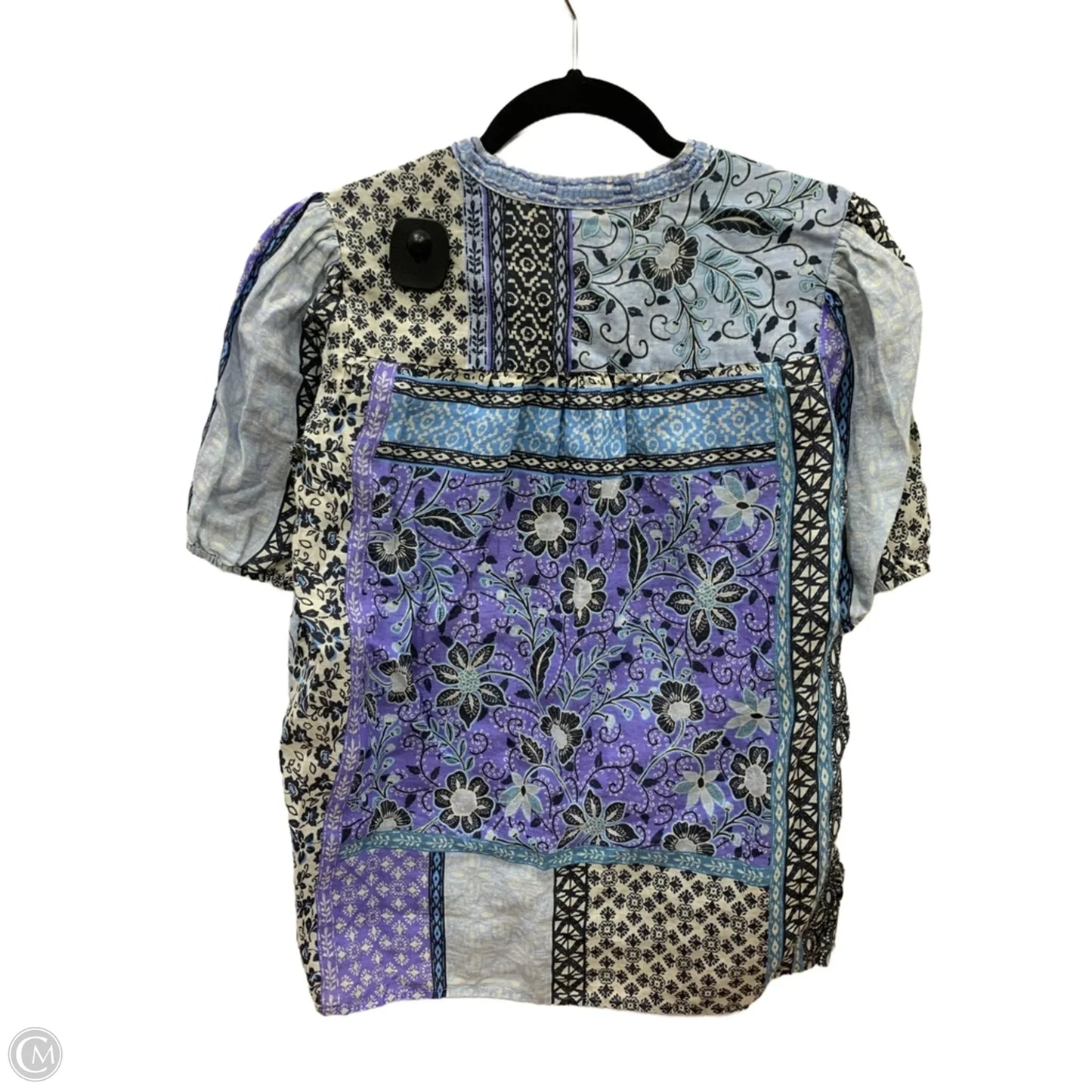 Top Short Sleeve By Johnny Was In Blue & Cream, Size: Xs