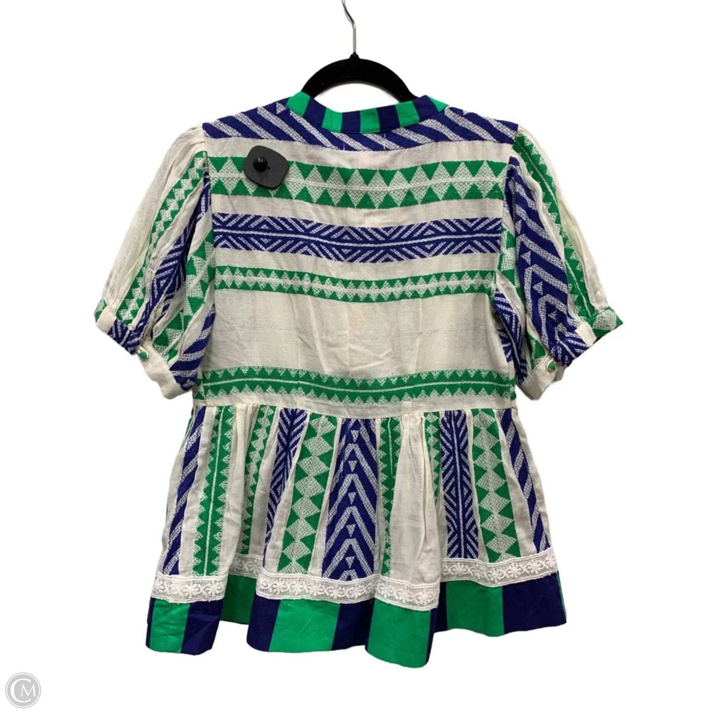 Top Short Sleeve By Anthropologie In Blue & Green, Size: Xs