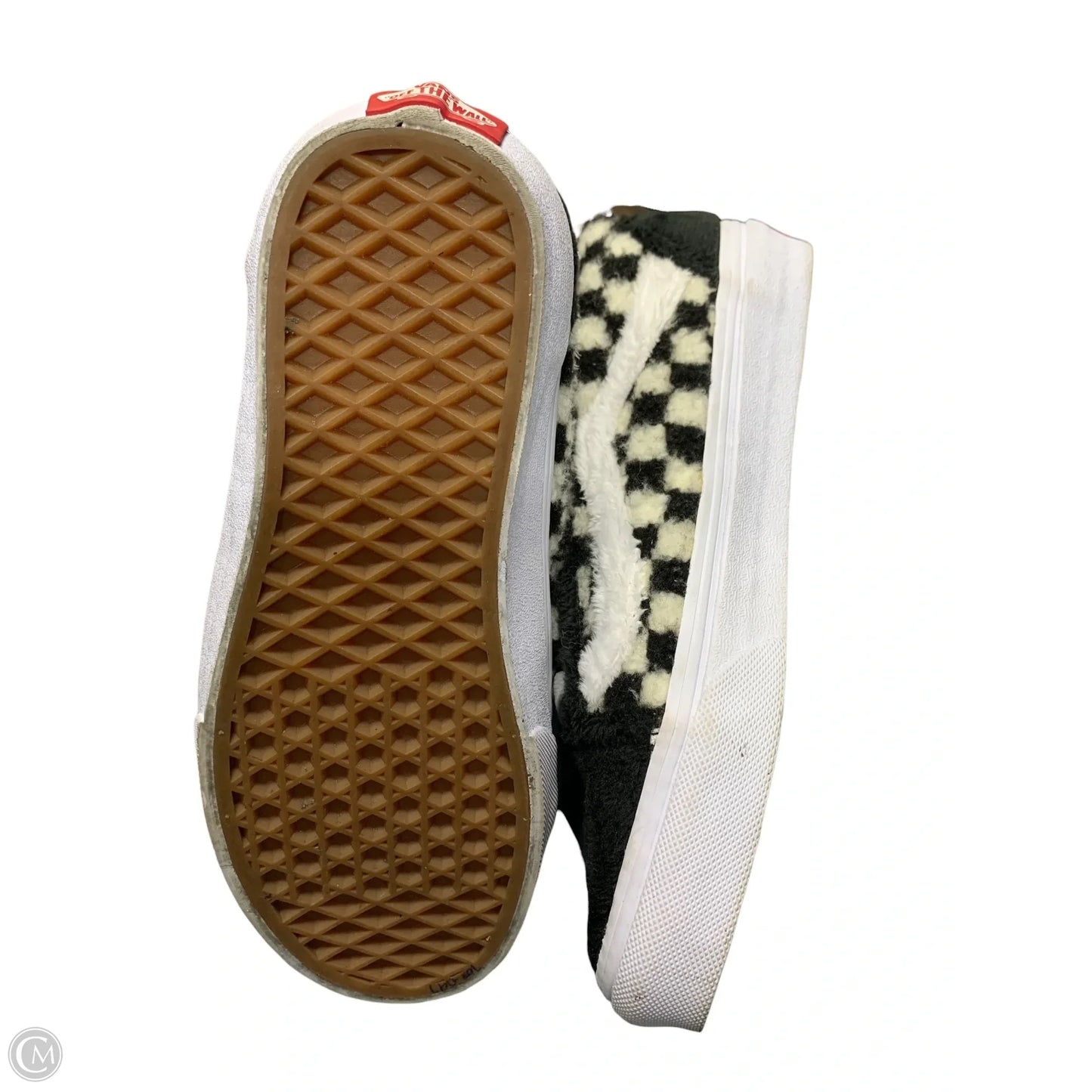 Shoes Flats By Vans In Black & White, Size: 6