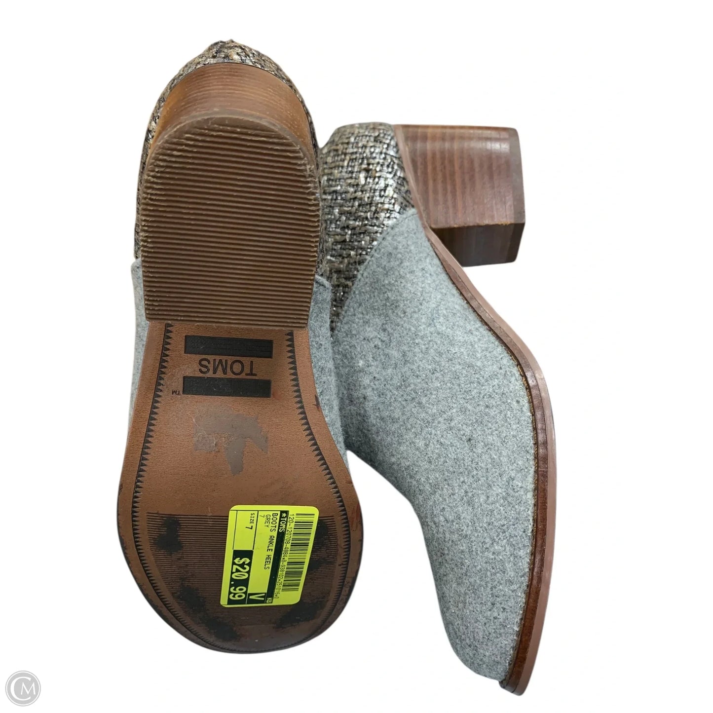 Boots Ankle Heels By Toms In Grey, Size: 7