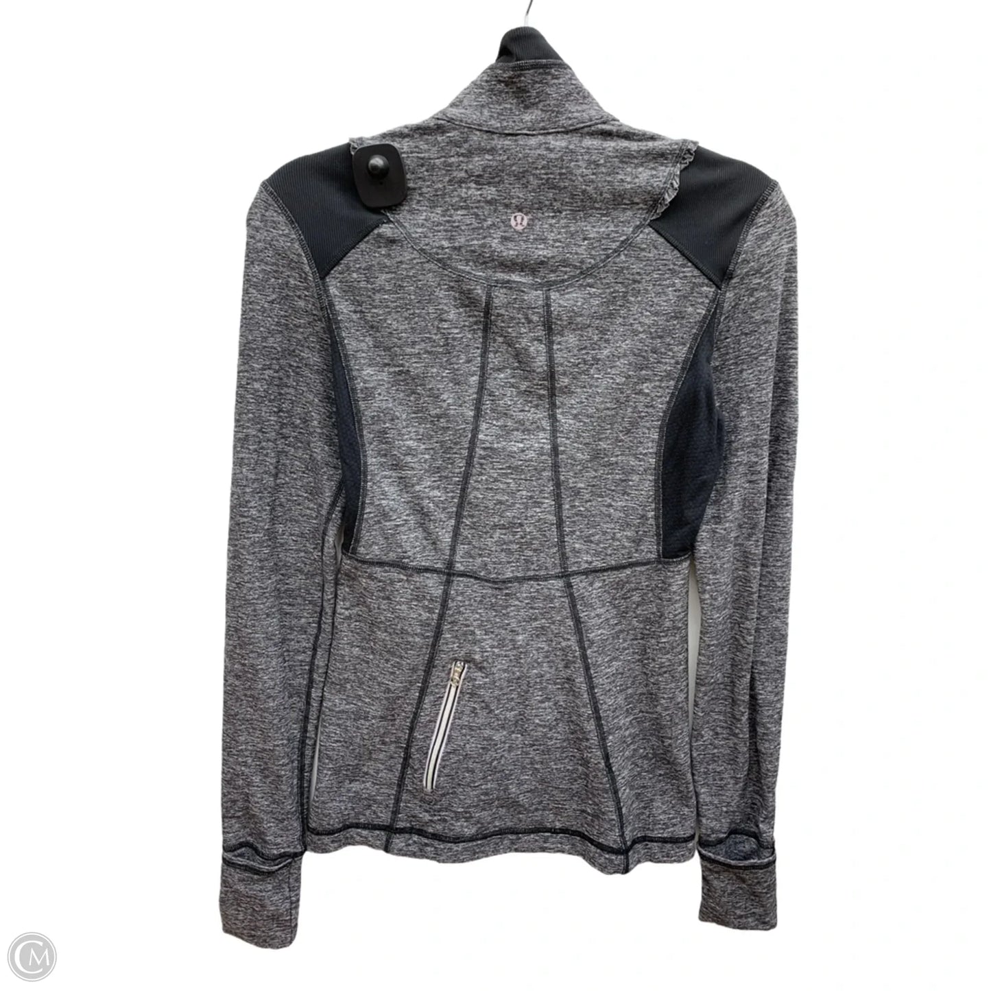 Athletic Top Long Sleeve Collar By Lululemon In Grey, Size: 4