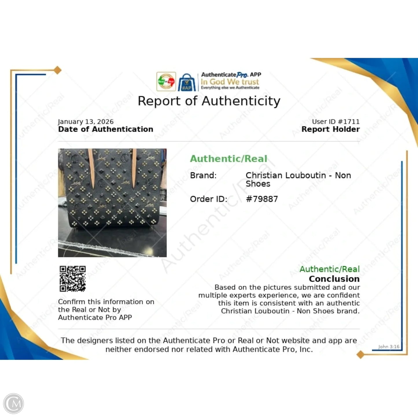 Handbag Luxury Designer By Christian Louboutin, Size: Medium