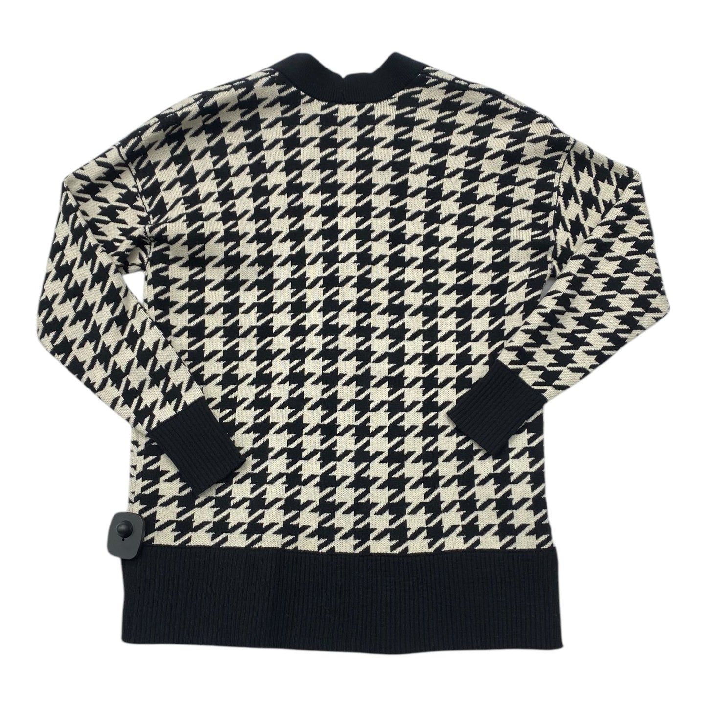 Sweater Cardigan By Loft In Black & Cream, Size: Sp