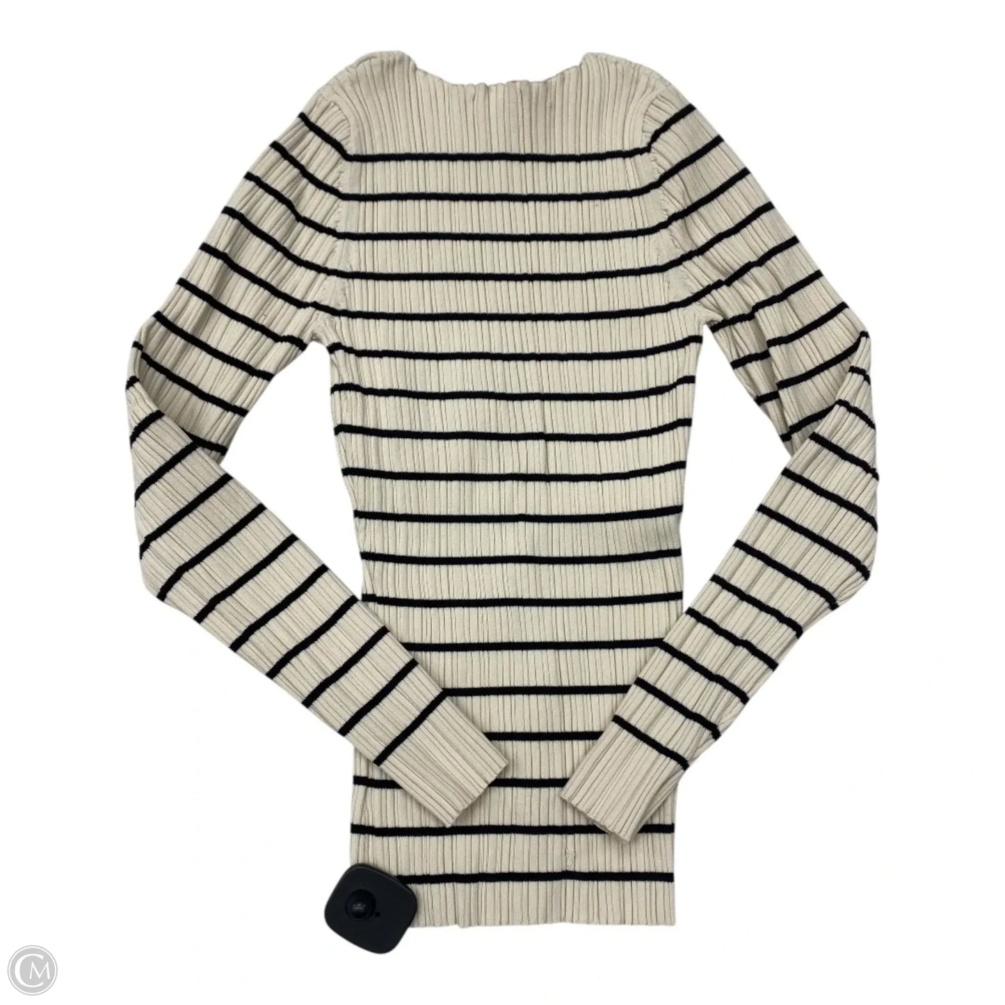 Top Long Sleeve By French Connection In Black & Cream, Size: Xs