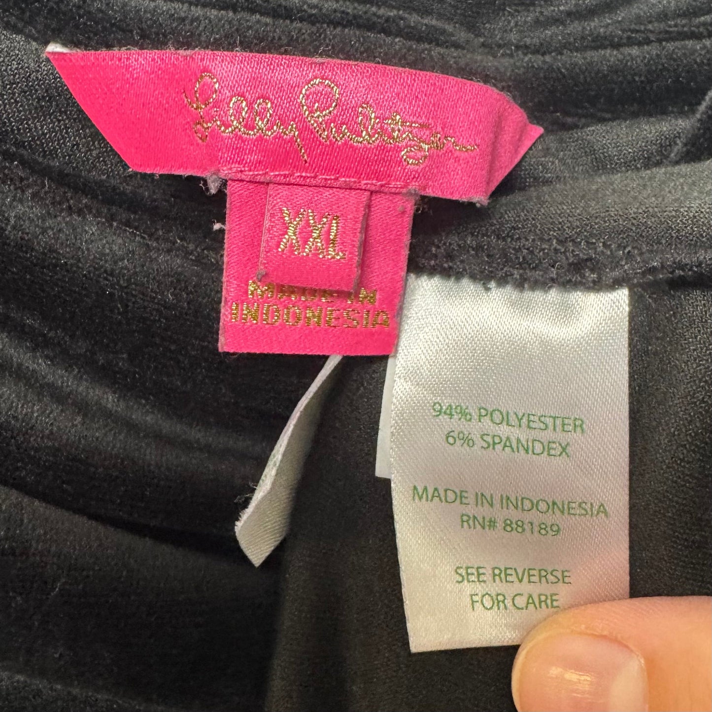 Belinda Off Shoulder Velour Pullover Top Designer By Lilly Pulitzer In Black, Size: XXL