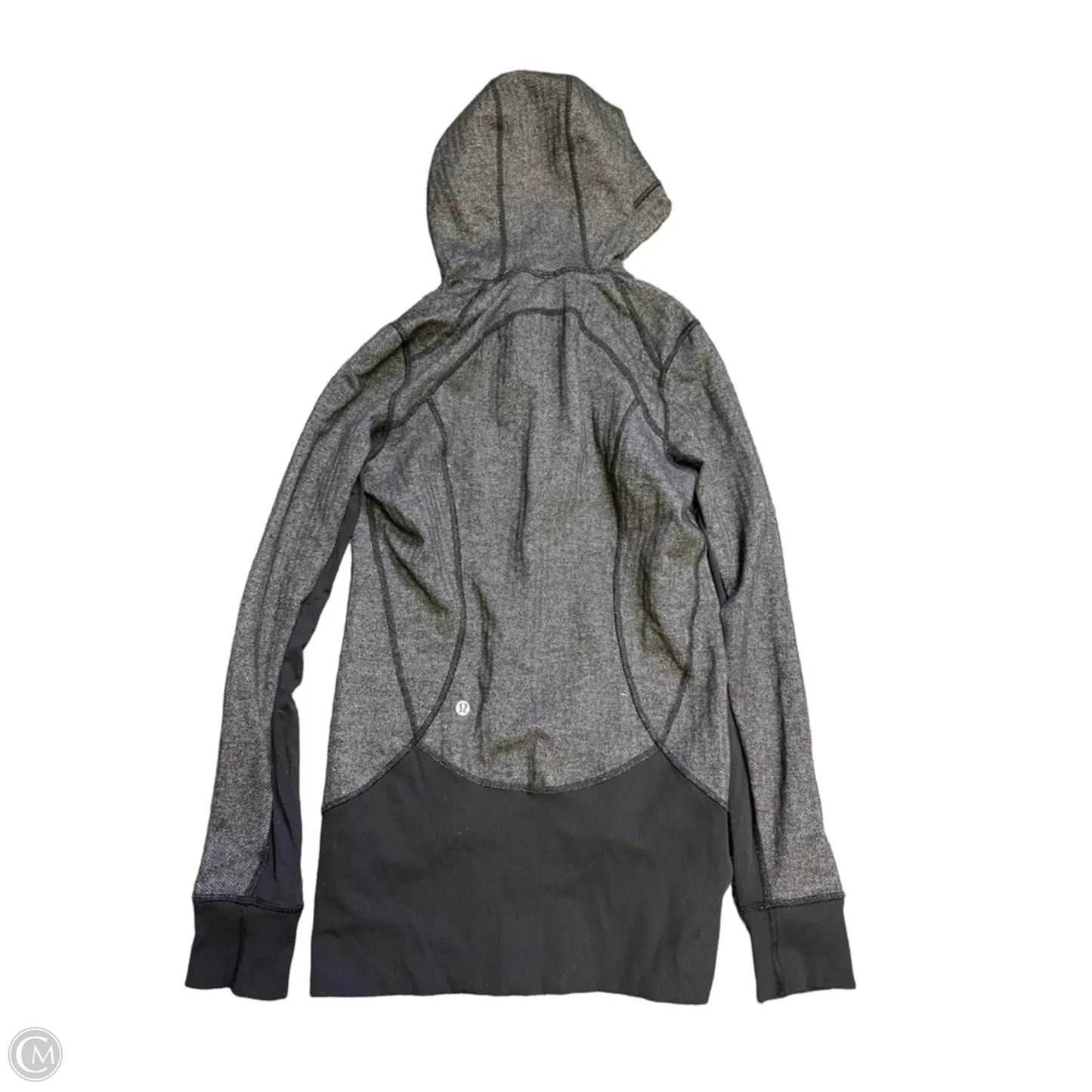 Athletic Jacket By Lululemon In Black & Grey, Size: S