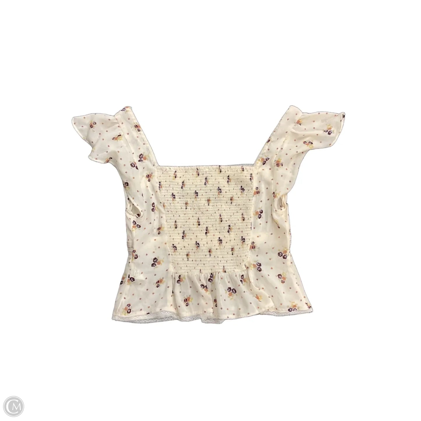 Top Short Sleeve By Free People In Floral Print, Size: S