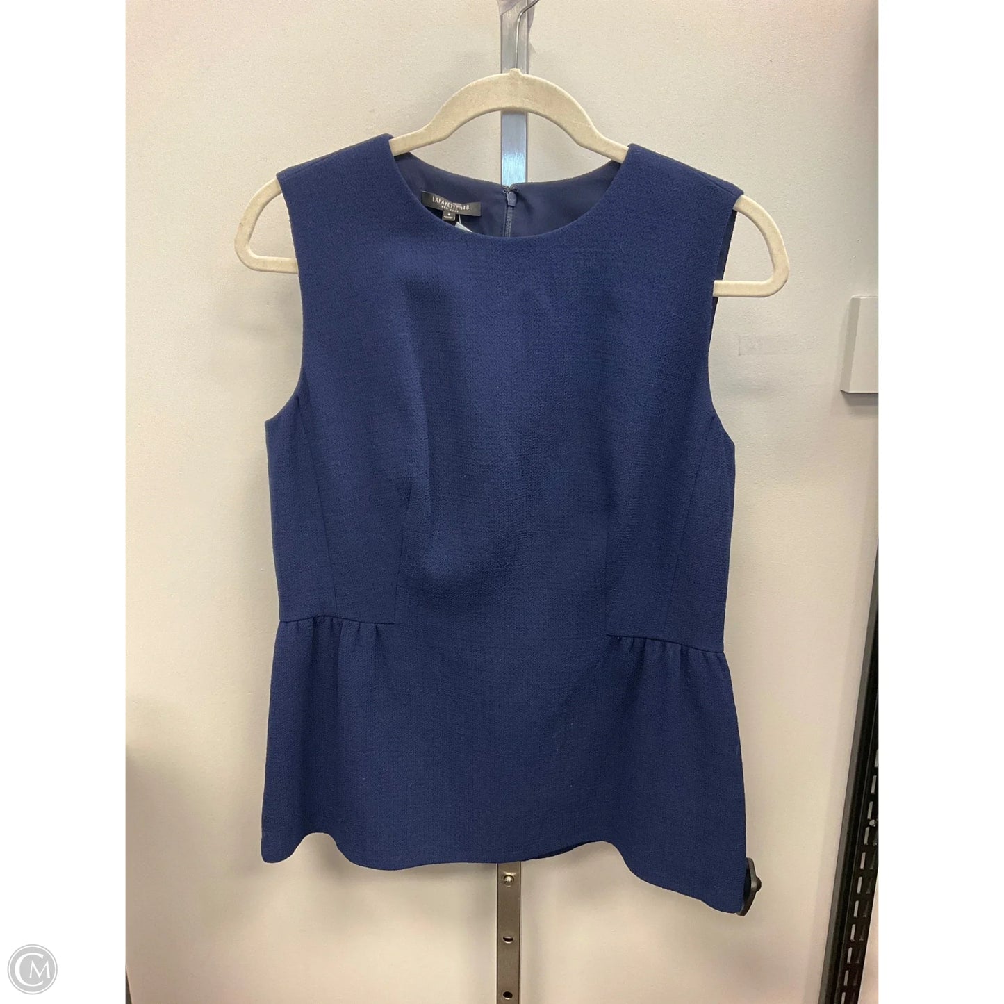 Top Sleeveless Designer By Lafayette 148 In Blue, Size: 8