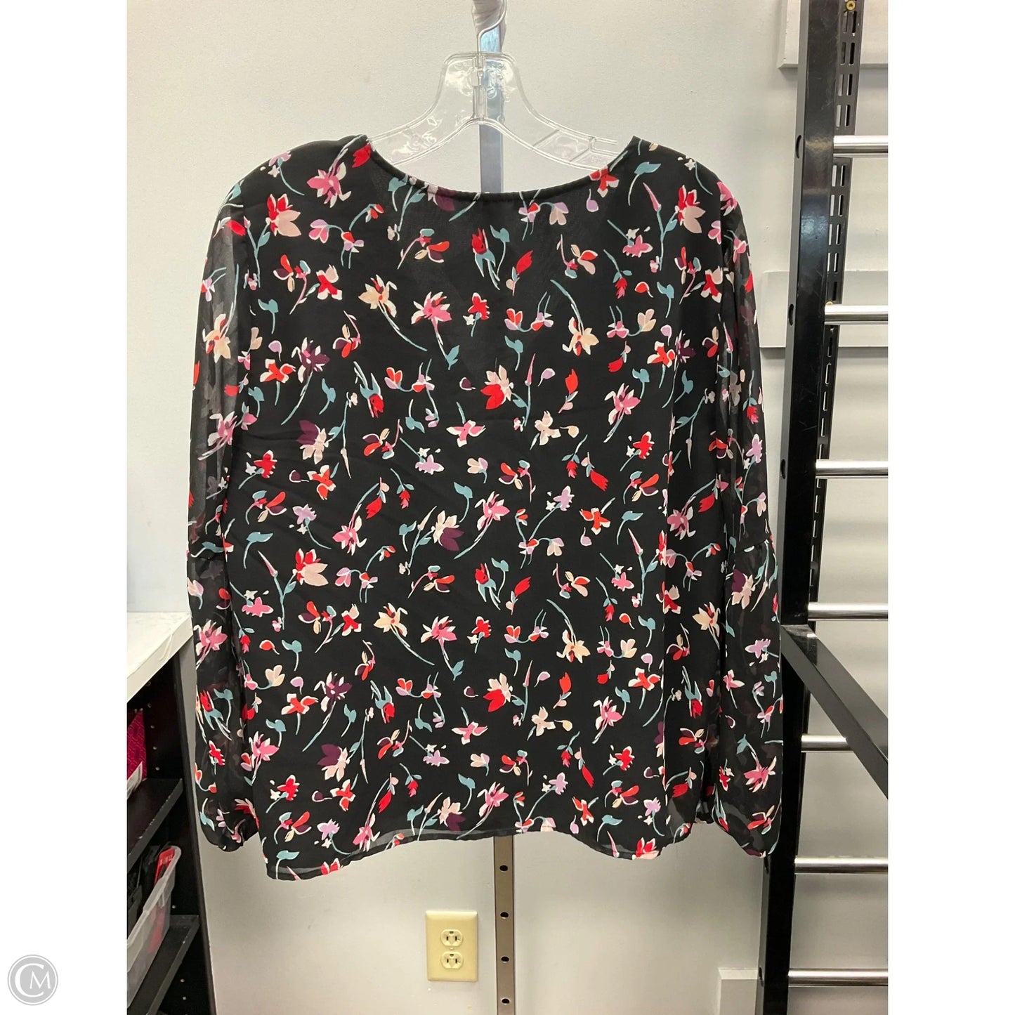Top 3/4 Sleeve By Madewell In Floral Print, Size: Xl