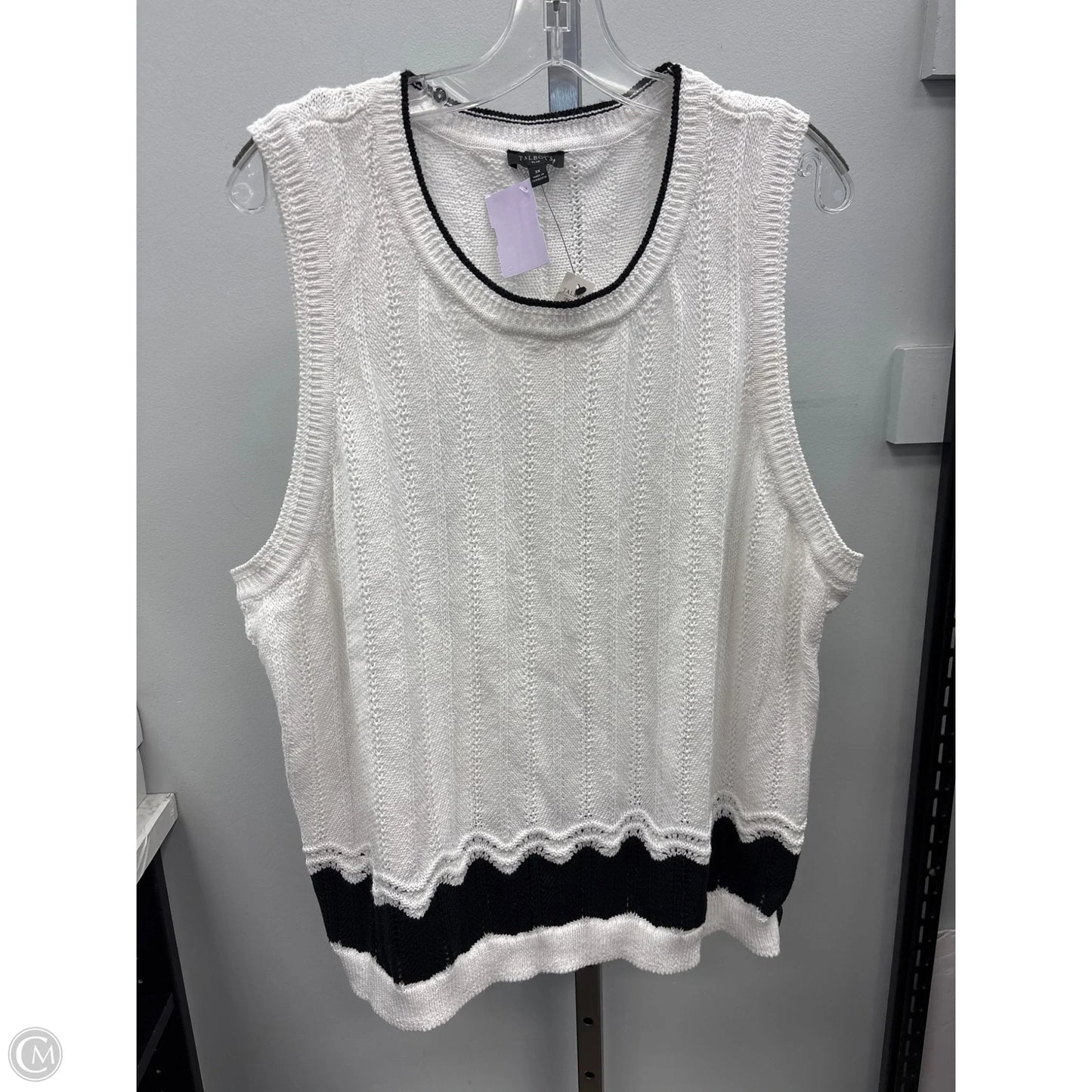 Vest Sweater By Talbots In White, Size: 3x