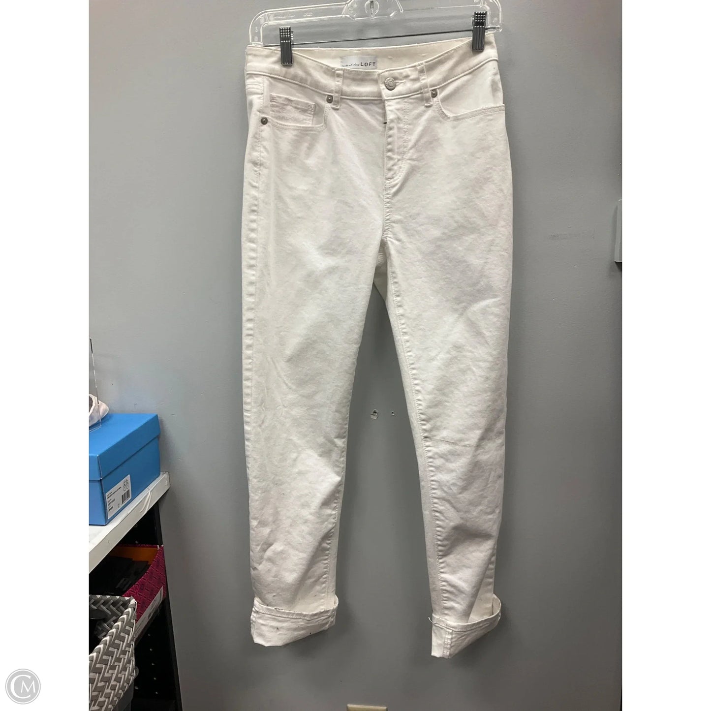 Jeans Straight By Loft In White, Size: 0