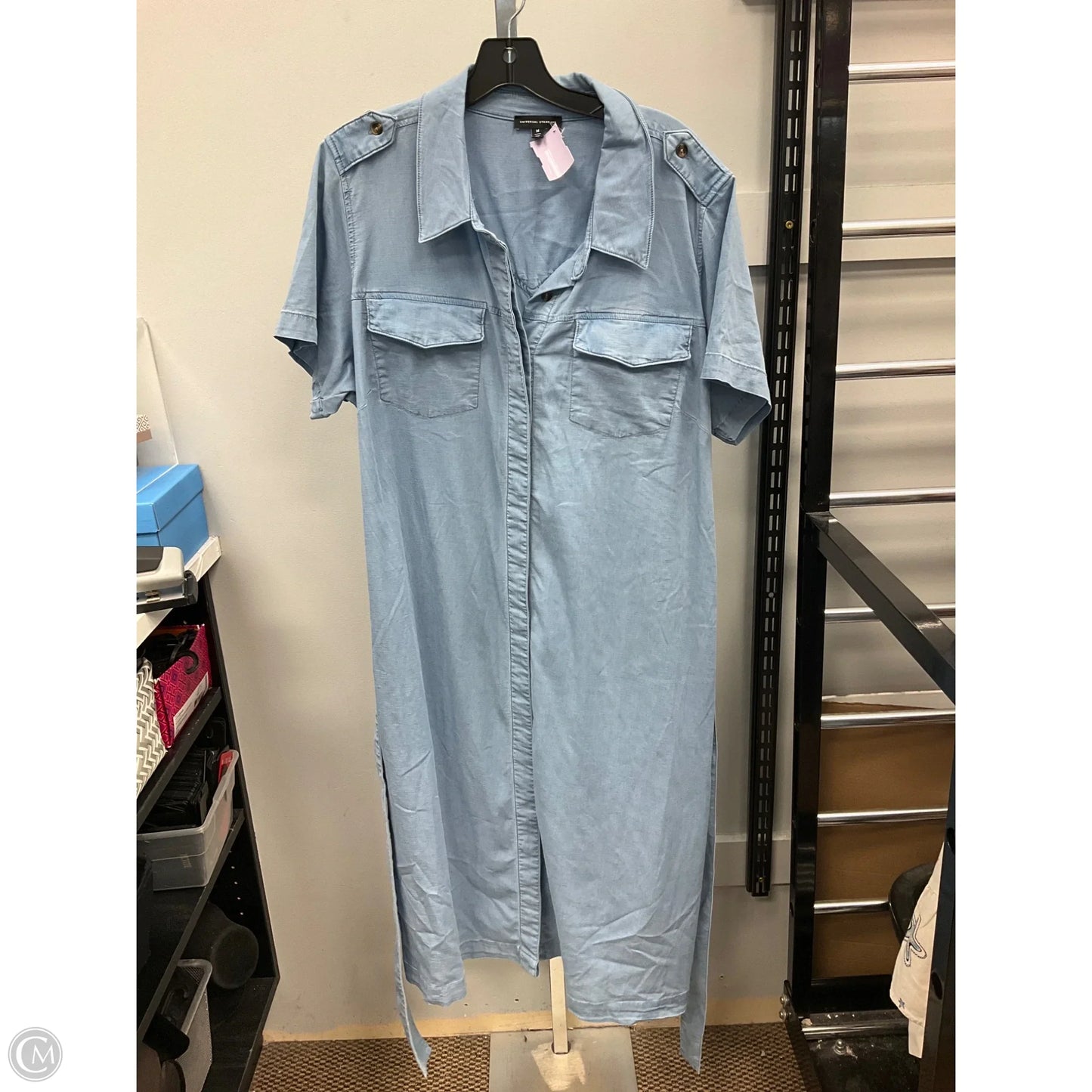 Dress Casual Midi By Universal Standard In Blue Denim, Size: M