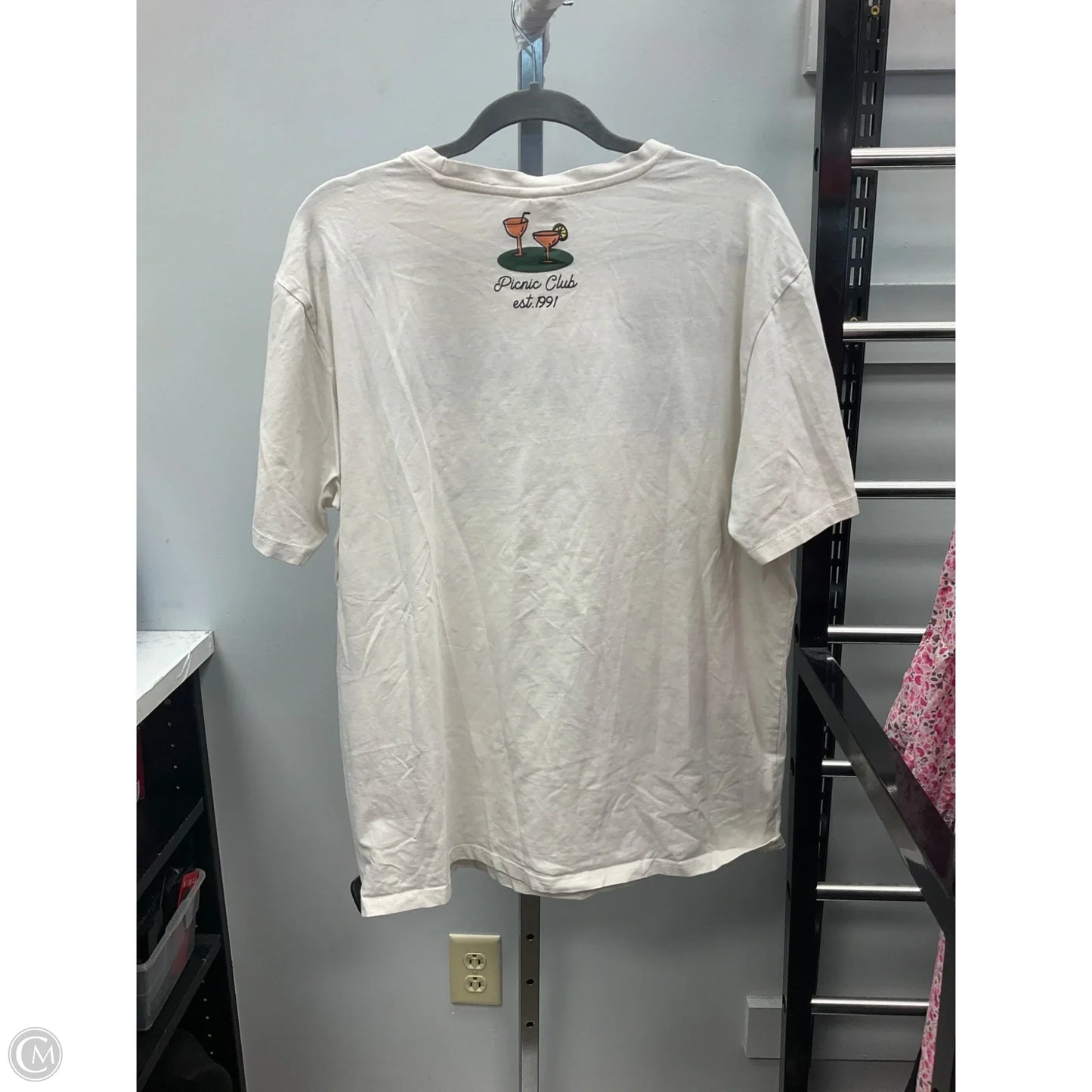 Top Short Sleeve By Clothes Mentor In Cream, Size: Xl
