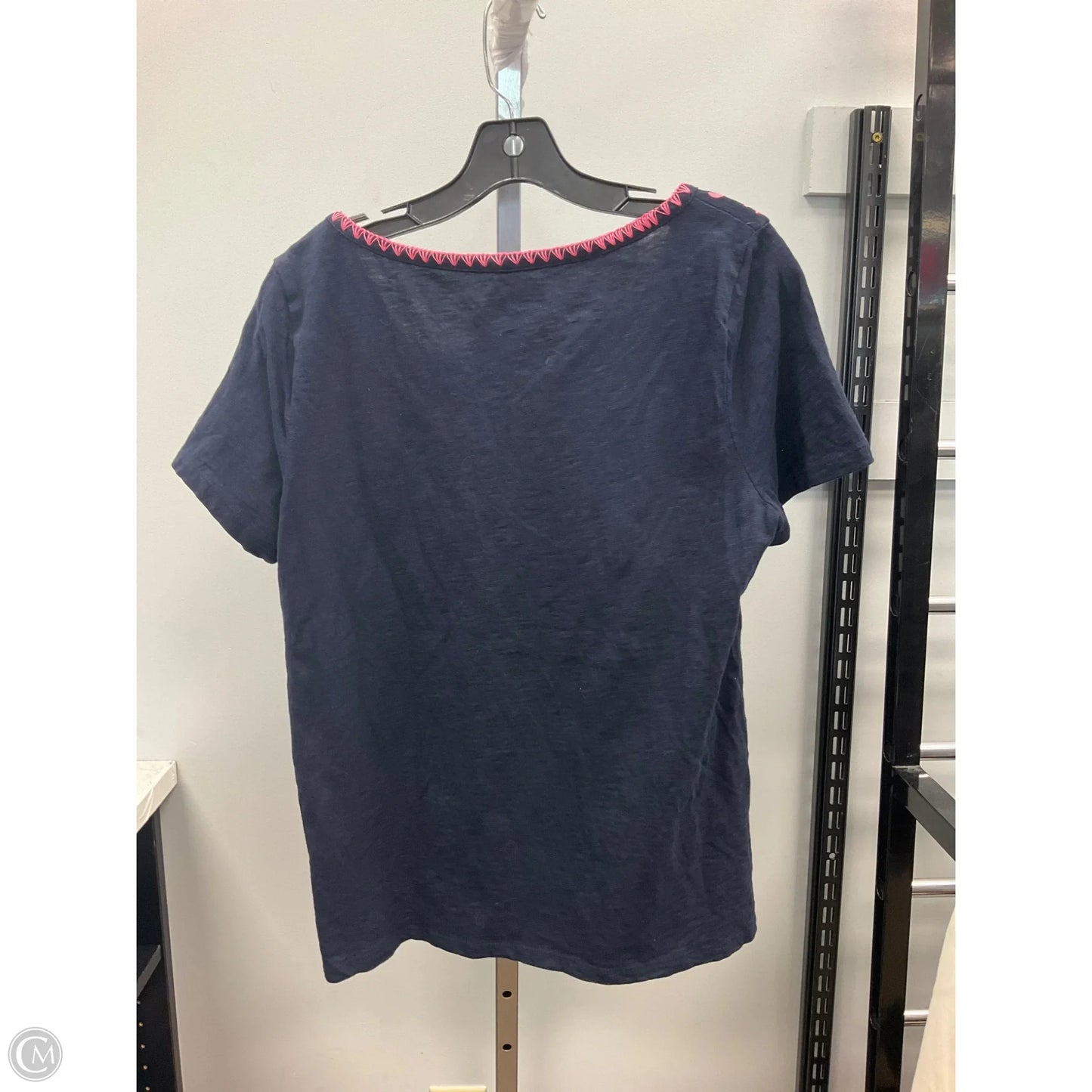 Top Short Sleeve By Talbots In Blue & Pink, Size: L