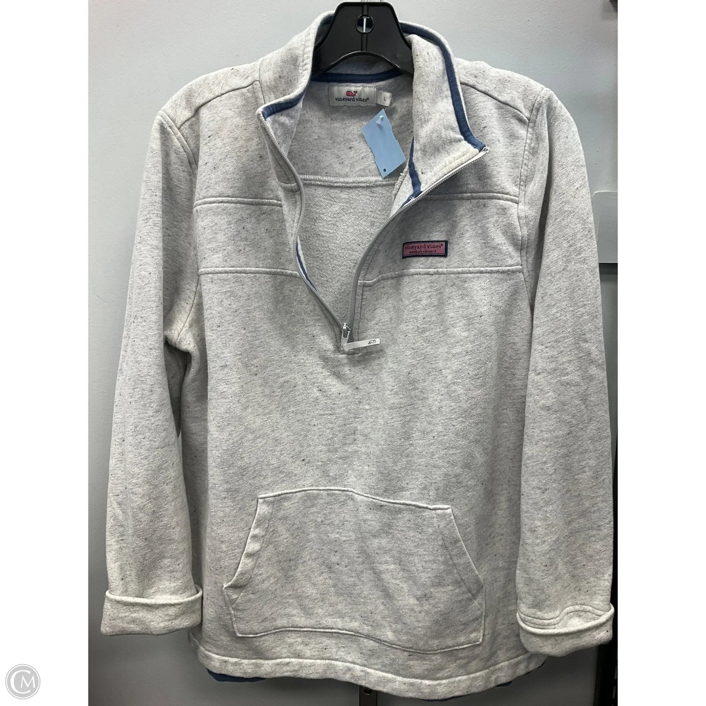 Sweatshirt Collar By Vineyard Vines In Grey, Size: L